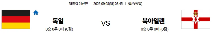 9월8일 독일 북아일랜드 월드컵예선전 스포츠분석 축알못 토토사이트