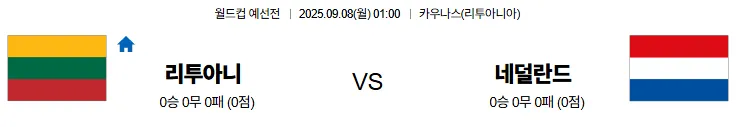 9월8일 리투아니아 네덜란드 월드컵예선전 스포츠분석 축알못 토토사이트