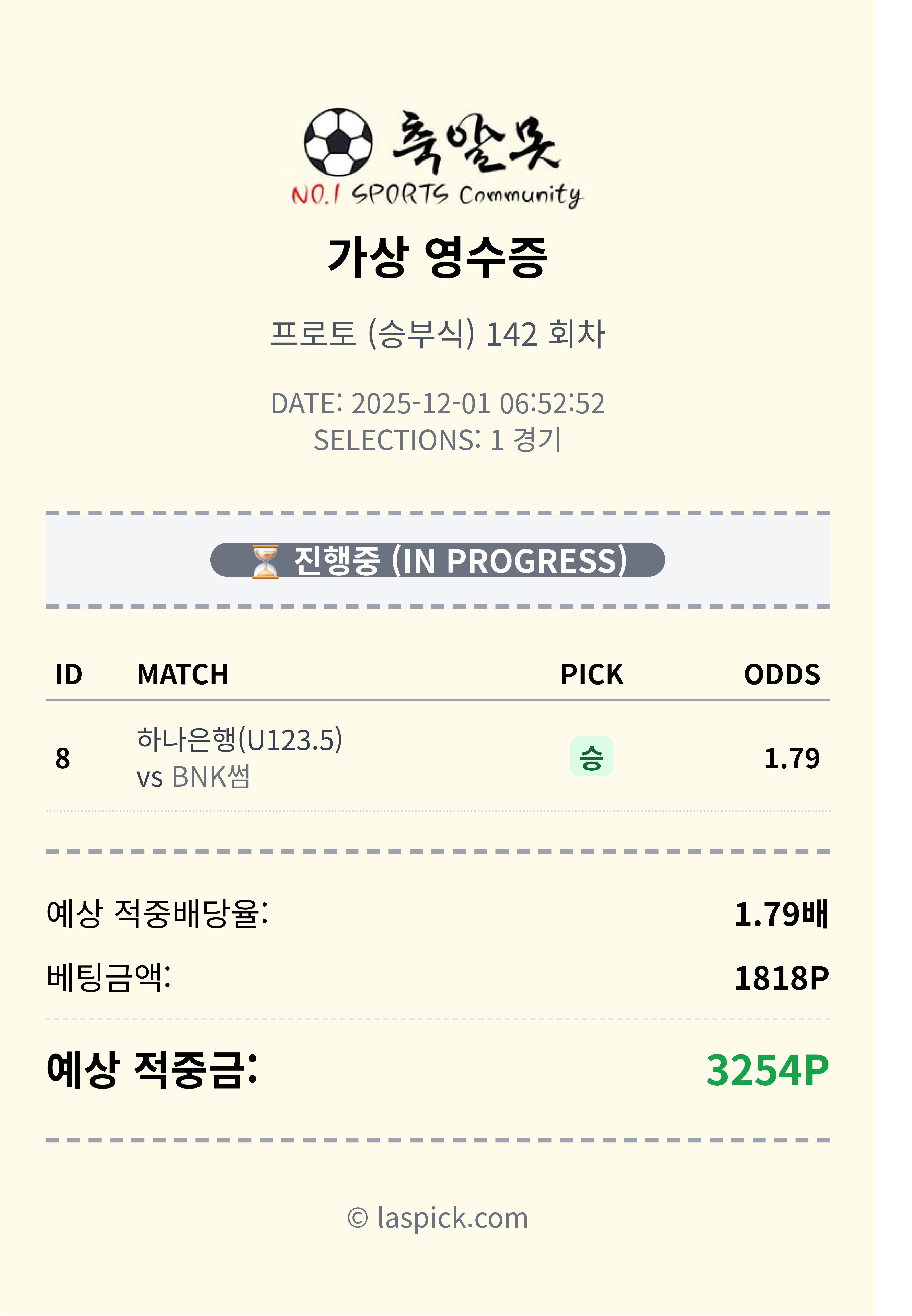 12월1일 적중내역