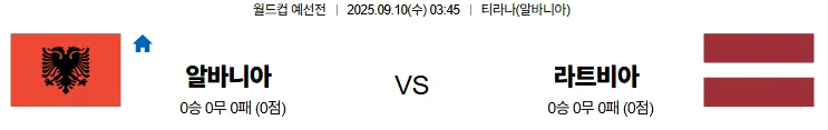 9월10일 03:45 알바니아 라트비아 월드컵예선전 스포츠분석 축알못 토토사이트