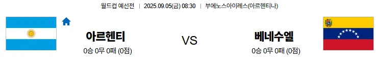 9월5일 아르헨티나 베네수엘라 스포츠분석 토진사 토토사이트