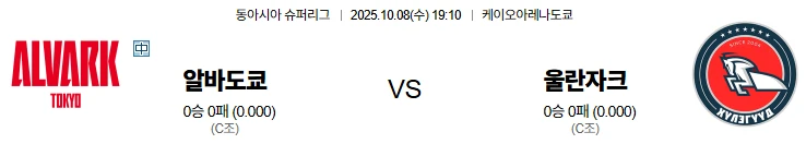 10월8일 19:10 알바도쿄 올란자크 슈퍼리그 스포츠분석,스포츠중계