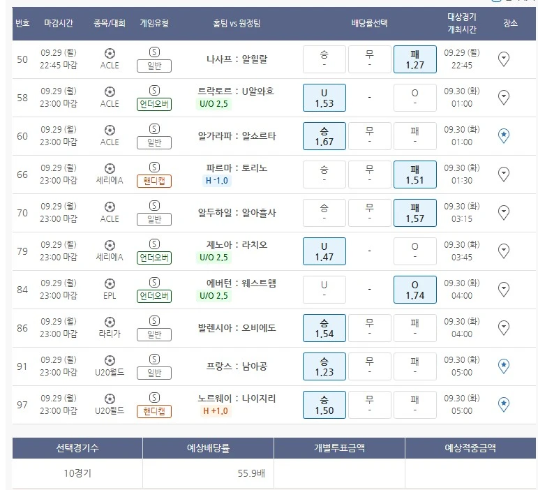 오늘 첫 배팅은 낮은픽 입니다.^^