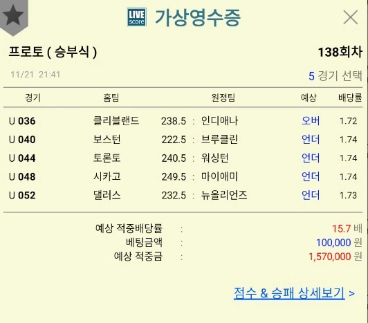 11월22일 아침 느바 농구경기분석