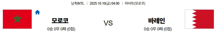 10월10일 04:00 모로코 바레인 남축INTL 스포츠분석,스포츠중계