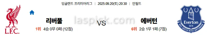 9월20일 20:30 리버풀 에버턴 EPL 스포츠분석 스포츠중계 토토사이트