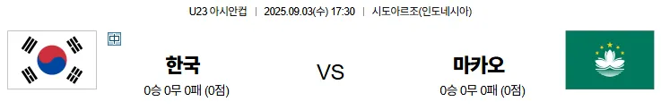 9월3일 대한민국 마카오 스포츠분석 토진사 토토사이트