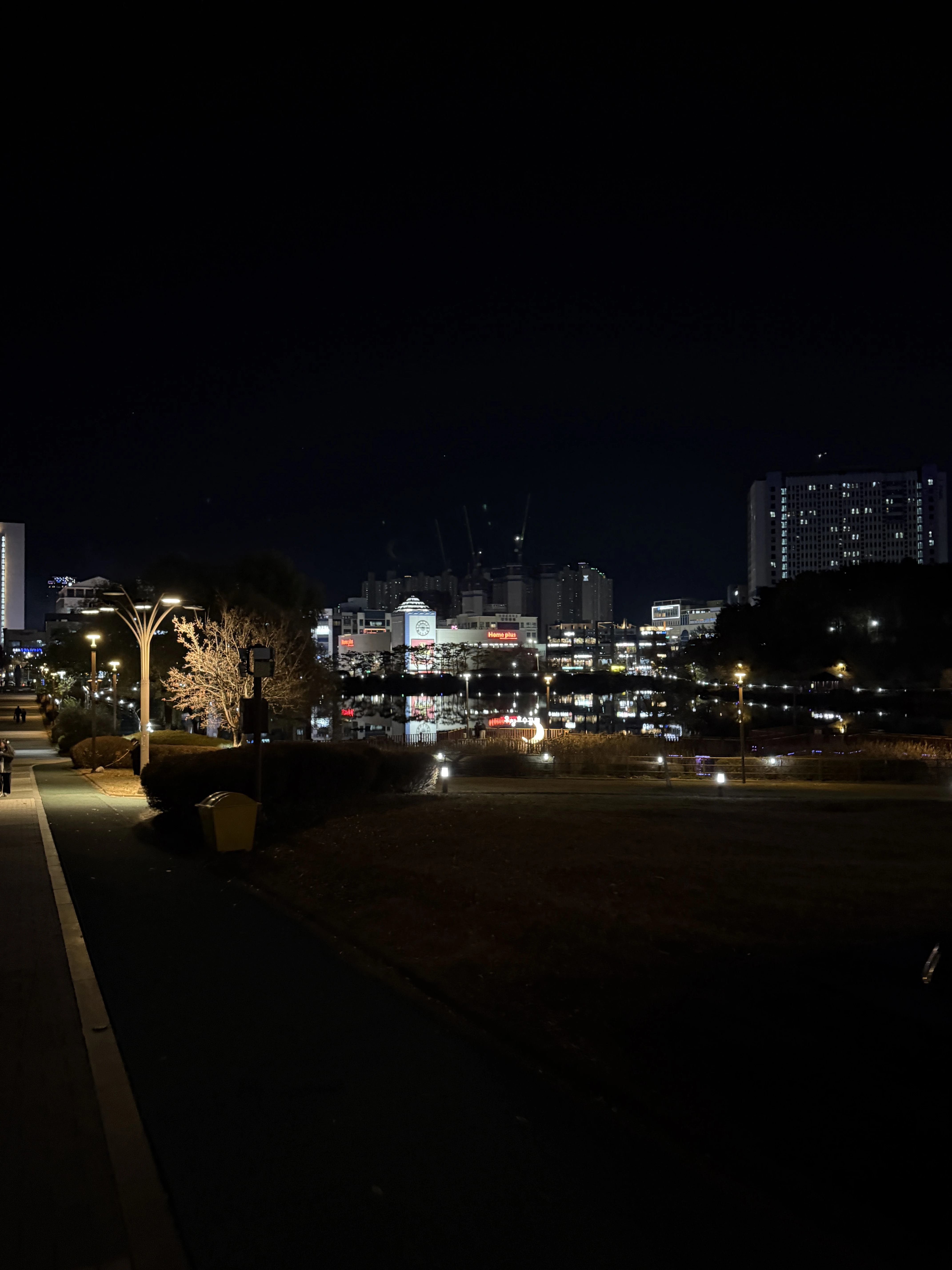 간밤에 호수공원 산책 ㅋ