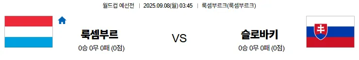 9월8일 룩셈부르크 슬로바키아 월드컵예선전 스포츠분석 축알못 토토사이트