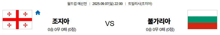 9월7일 조지아 불가리아 월드컵예선전 스포츠분석 축알못 토토사이트
