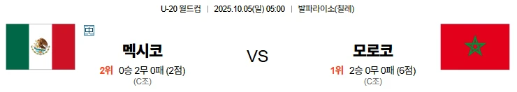 10월5일 05:00 멕시코 모로코 U20 스포츠분석,스포츠중계